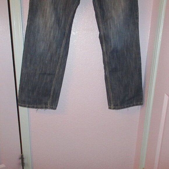 Y2K Brooklyn Express Baggy Jeans Size 38x32 Embroidered Eagle Biker Rock Grunge - Picture 8 of 12